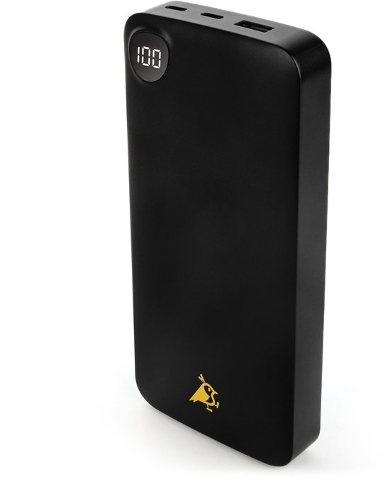 Aqiila Powerbank 20000 mAh | 22,5W snel laden, PD & Quick Charge | 2x USB-C, 1x USB-A, 3 apparaten tegelijk opladen | LCD scherm | met USB-C kabel | geschikt voor iPhone/Samsung enz. | plasticvrije verpakking