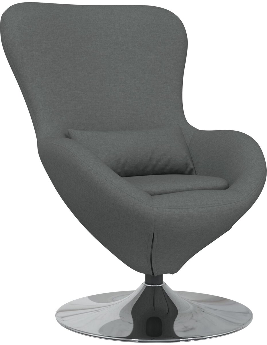 Draaifauteuil - Relaxzetel - Relaxstoel - Relaxfauteuil - Stoel - Met armleuning - Voor één Persoon - Fluweel - Donkergrijs