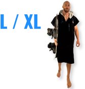 Poncho de surf WOLV - Serviette de change - Poncho de surf homme L/XL - Zwart