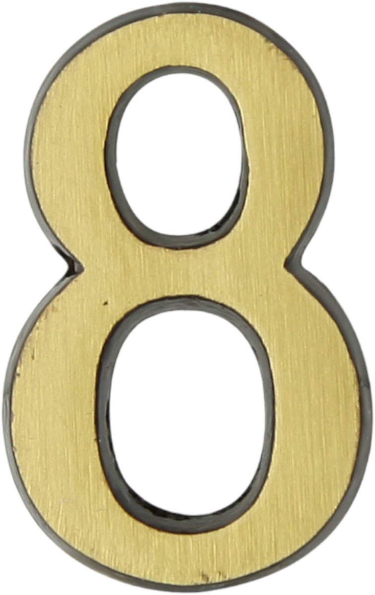 Domino® Deurnummer Zelfklevend SP - "8" - Patina - Woonhuisnummer Hotelkamernummer 50mm - Huisnummer Brievenbus Adresnummer Stickers - Huisnummerplaatje - Deur en Kamernummer - Lockernummer