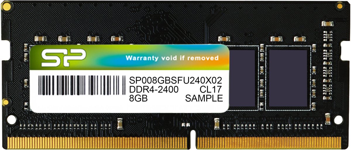 Silicon Power - Laptopgeheugen - DDR4 - 8GB - 2400MHz - CL17 - SODIMM - SP008GBSFU240X02
