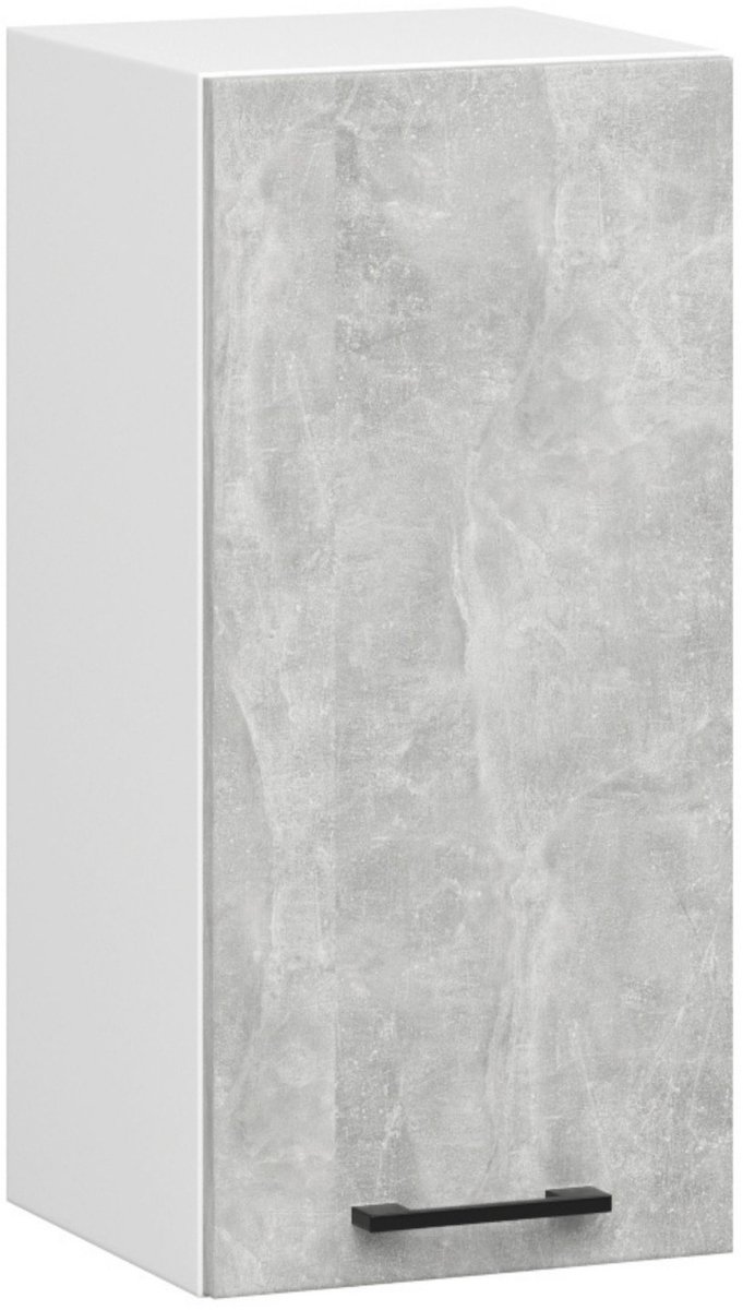 Keukenkast modulaire OLIWIA W30 met 1 Deur / Hangkast / Bovenkast / AKORD Furniture Factory / Wit – Beton Grijs / 30 x 58 x 30 cm