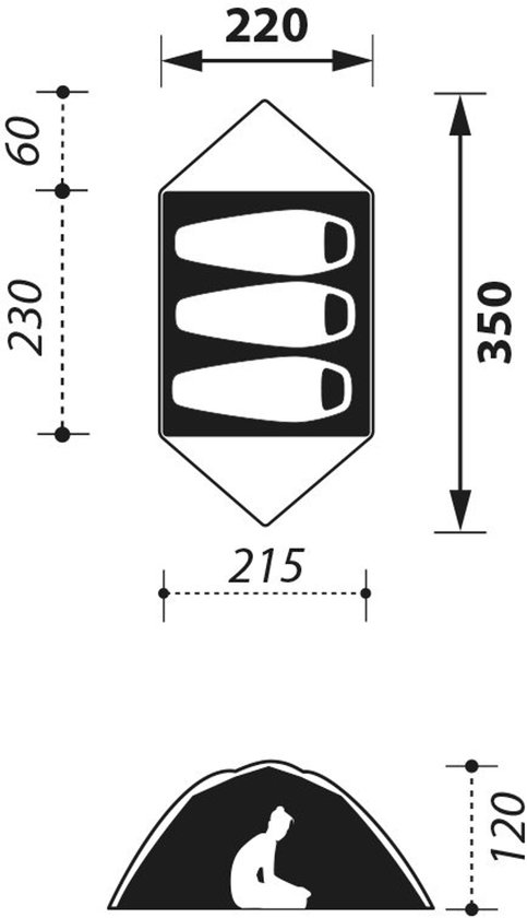 NOMAD® Jade Koepeltent 3 personen | Groen | Slechts 4KG | 3 Persoons Tent Met Binnentent | Waterdicht & Ventilerend | Incl Hoes