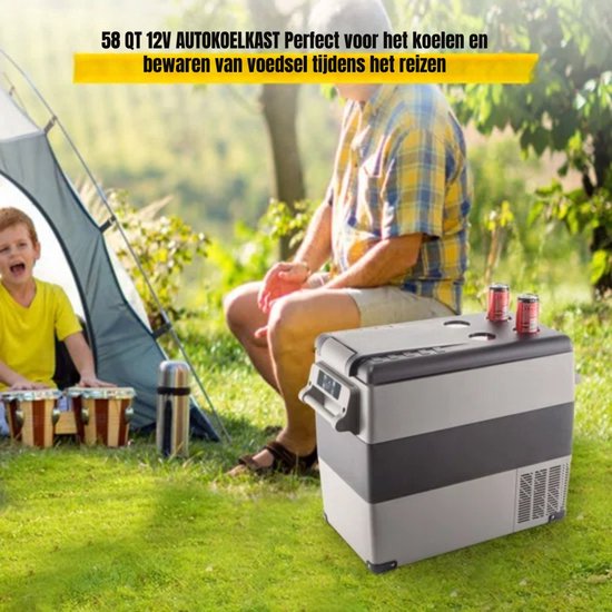 Koelbox XL - 55L - 60 Blikjes - Koeltas - Elektrisch - Oplaadbaar - Vriescombinatie - 220V - Camping, Auto, Caravan van Merkloos — afbeelding 4