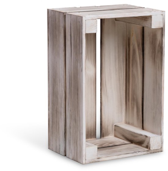 CHICCIE Wine rack Wino made of wood - flamed 2x shelf wooden box