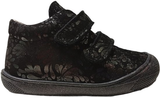 Naturino - Cocoon - Taille 22 - Baskets en cuir à scratch - Imprimé végétal - Noir