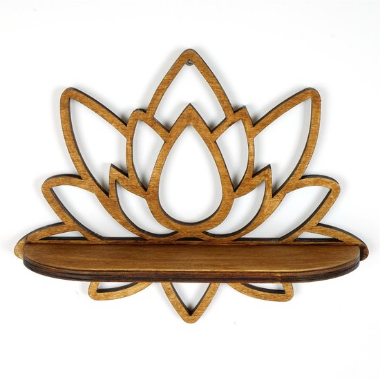 Asir - Wandplank - Okkernoot - 33 x 10 x 26 cm