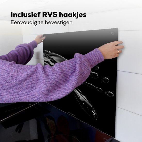 KitchenYeah® Protection plaque induction 60x55 cm - Noir - Splash - Eau - Protege plaque de cuisson - Couvre plaque induction - Protecteur d'induction - Cuisine