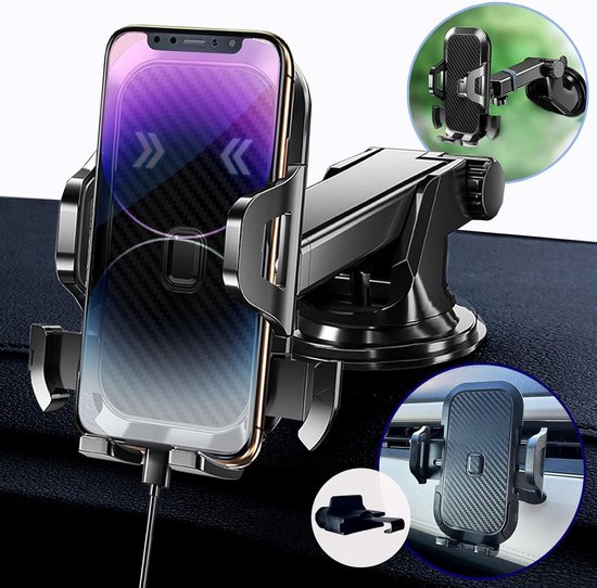 MAGIC JOHN Vacuüm magnetische telefoonhouder, 360° draaibare verstelbare en opvouwbare zuignap-telefoonhouders, standaard magnetische telefoonhouder voor auto/sportschool/spiegel/glad oppervlak, zwart