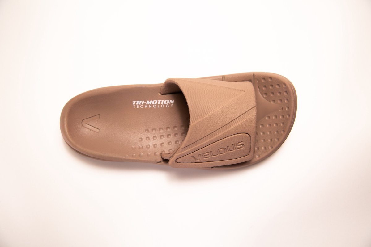 VELOUS Active Verstelbare Slide - Herstel Slipper - Unisex - Taupe - Maat 41