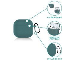 ShieldCase Siliconen Hoesje Geschikt voor Airpods 4 - Siliconen Case voor Apple Airpods 4 Case Hoesje - Donkergroen