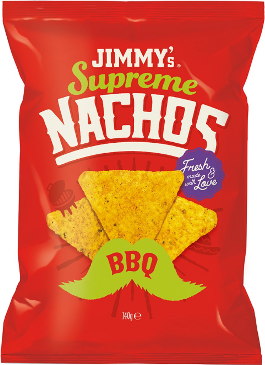 JIMMY's Supreme Nachos Barbecue 12x140g zonder MSG
