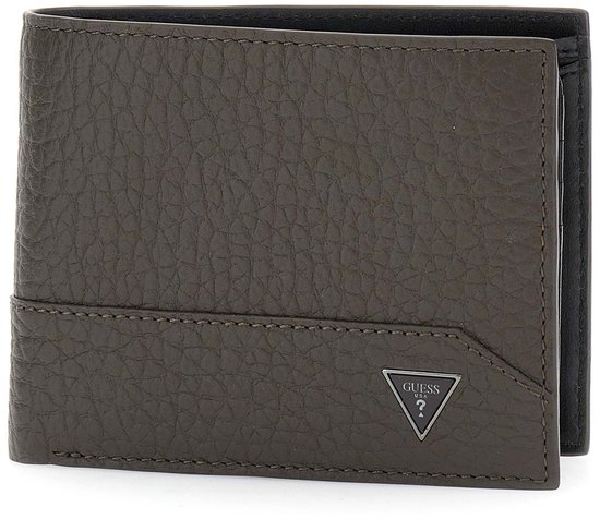 GUESS Cuir Porte-monnaie Torino Bifold Double Wallet Dark Brown Marron foncé