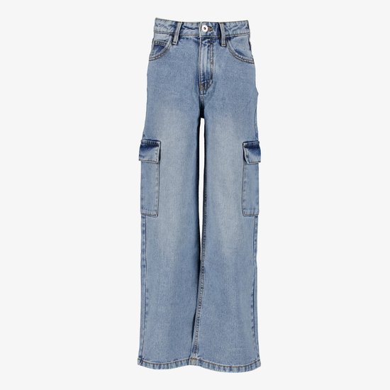 TwoDay wide leg meisjes cargo jeans - Blauw