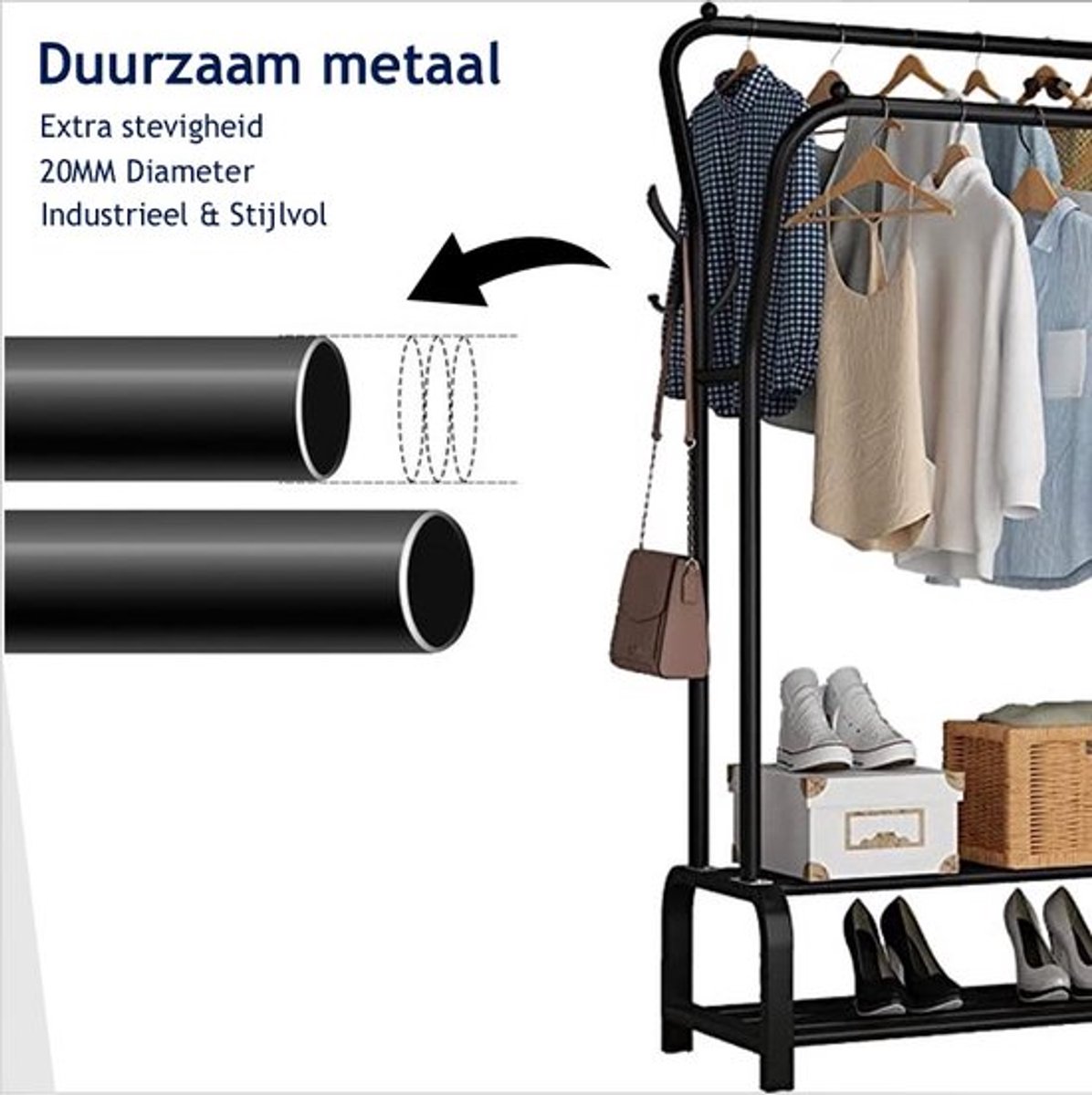 Industriële Pijp Kledingrek, Aan De Muur Gemonteerd Kledingrek Opknoping Kledingrek