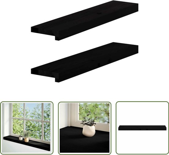 vidaXL Rebords de fenêtre - Bois de chêne Massief - 70 x 15 x 2 cm - 2 pièces Appuis de fenêtre - Rebords de fenêtre - Plaque de fenêtre - Appuis de fenêtre en Chêne