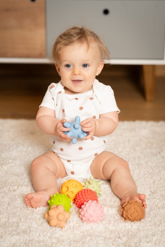 Tullo Sensorische ballen zonder gat- pastel - Set van 5- 0m+ 0+ maanden 0m+ van Tullo — afbeelding 3