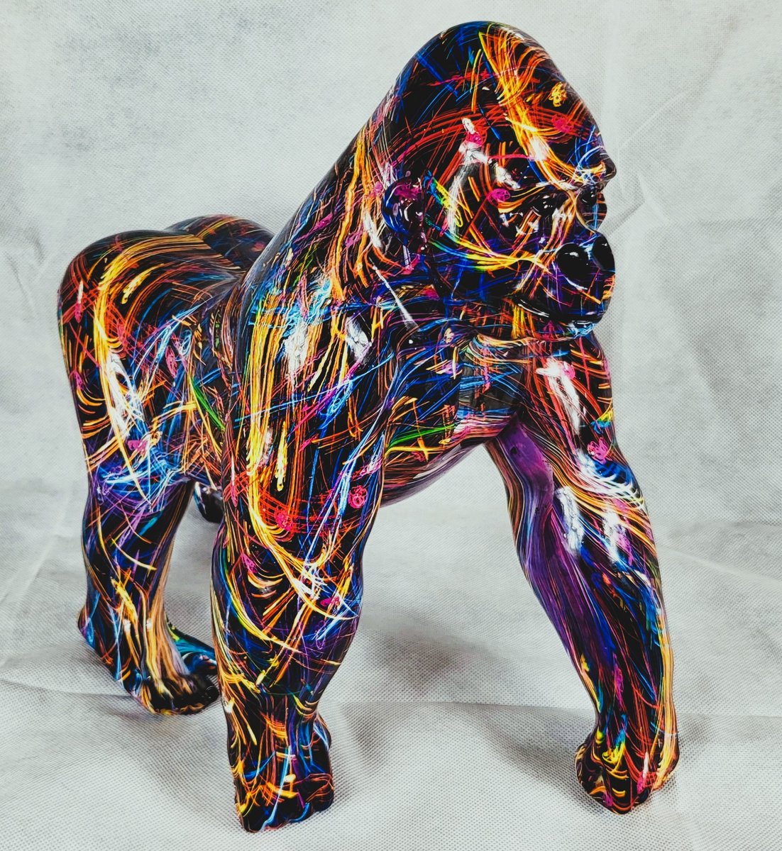 Gorilla - Polystone beeld - Aap - Groot 38 x 20 x 35 cm