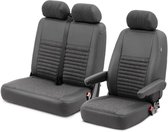 Pasvorm stoelhoezen Iveco Daily 2014-heden (past op stoel en duobank) - Exclusive design kunstleer - denim zwart