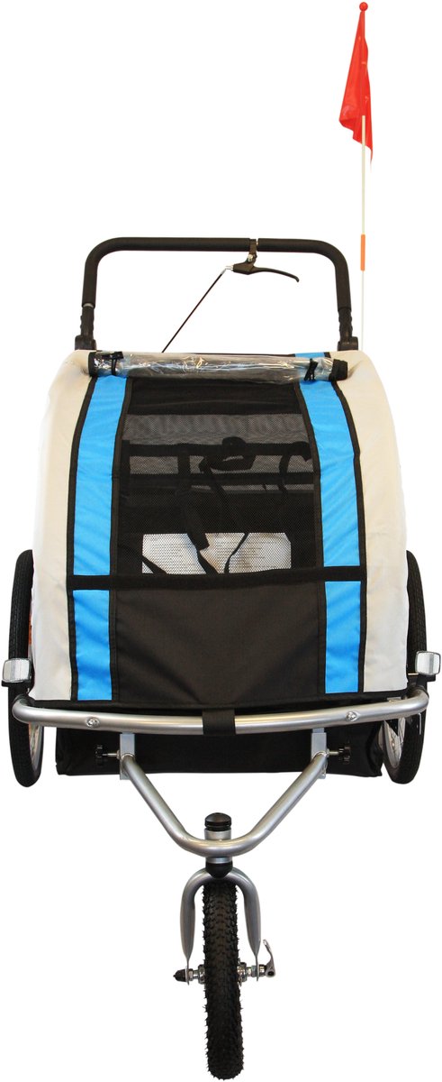 Viking Choice Fietskar voor Kinderen - met Buggyfunctie & Schokbrekers - Blauw
