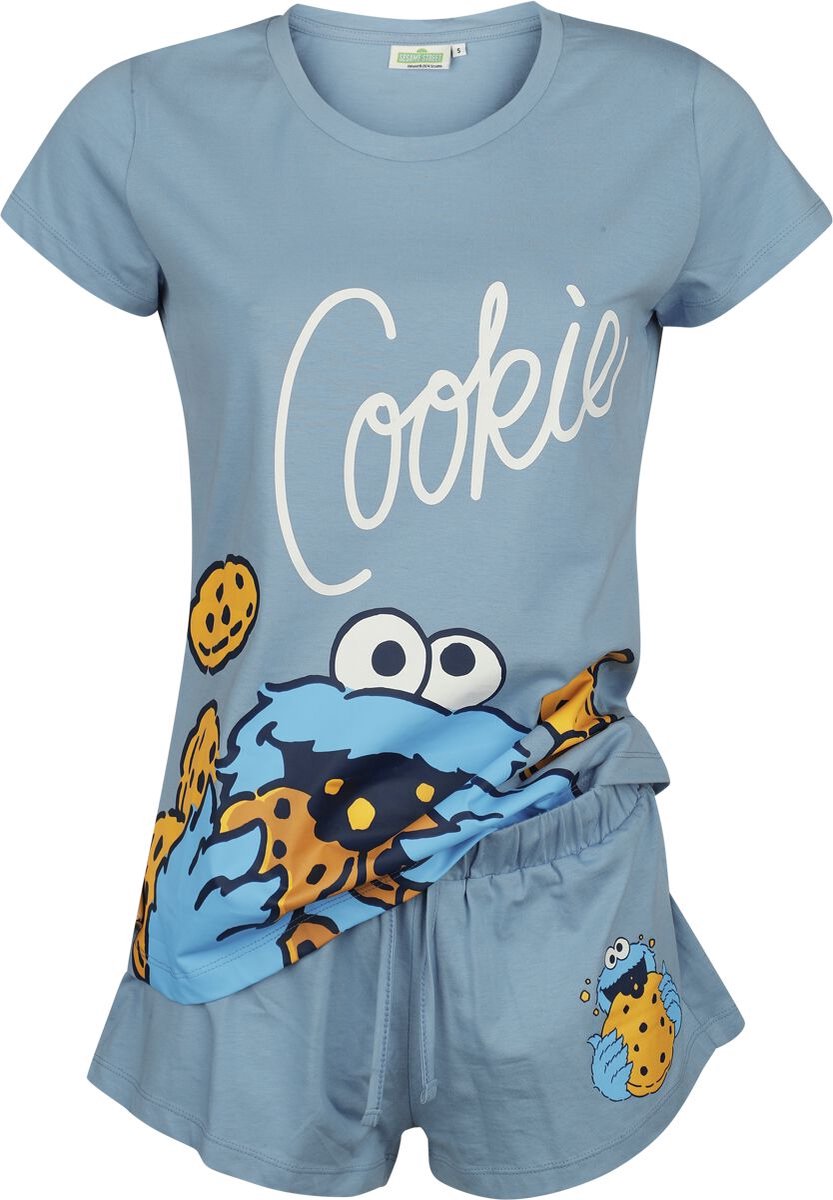 Sesame Street Krümelmonster - Cookie Pyjama blauw Katoen