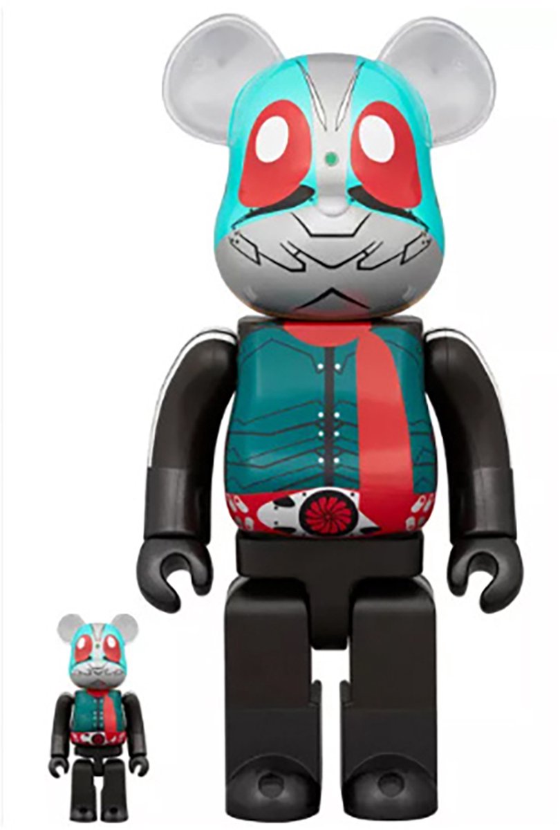 400% & 100% Bearbrick - Kamen Rider no. 2 + 1