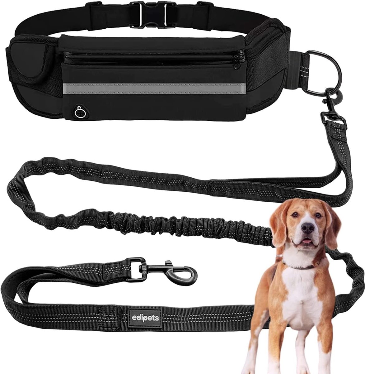 Hondenriem Voor Hardlopen | Handsfree, Uittrekbaar, Anti-Trekken, Reflecterend, 160-220 cm