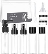 VAIVE Reisflesjes Handbagage 9-delig - Reisaccessoires - Reisflacons - Cosmetica Potjes - Reis Flesjes - Reisverpakking - Reisset