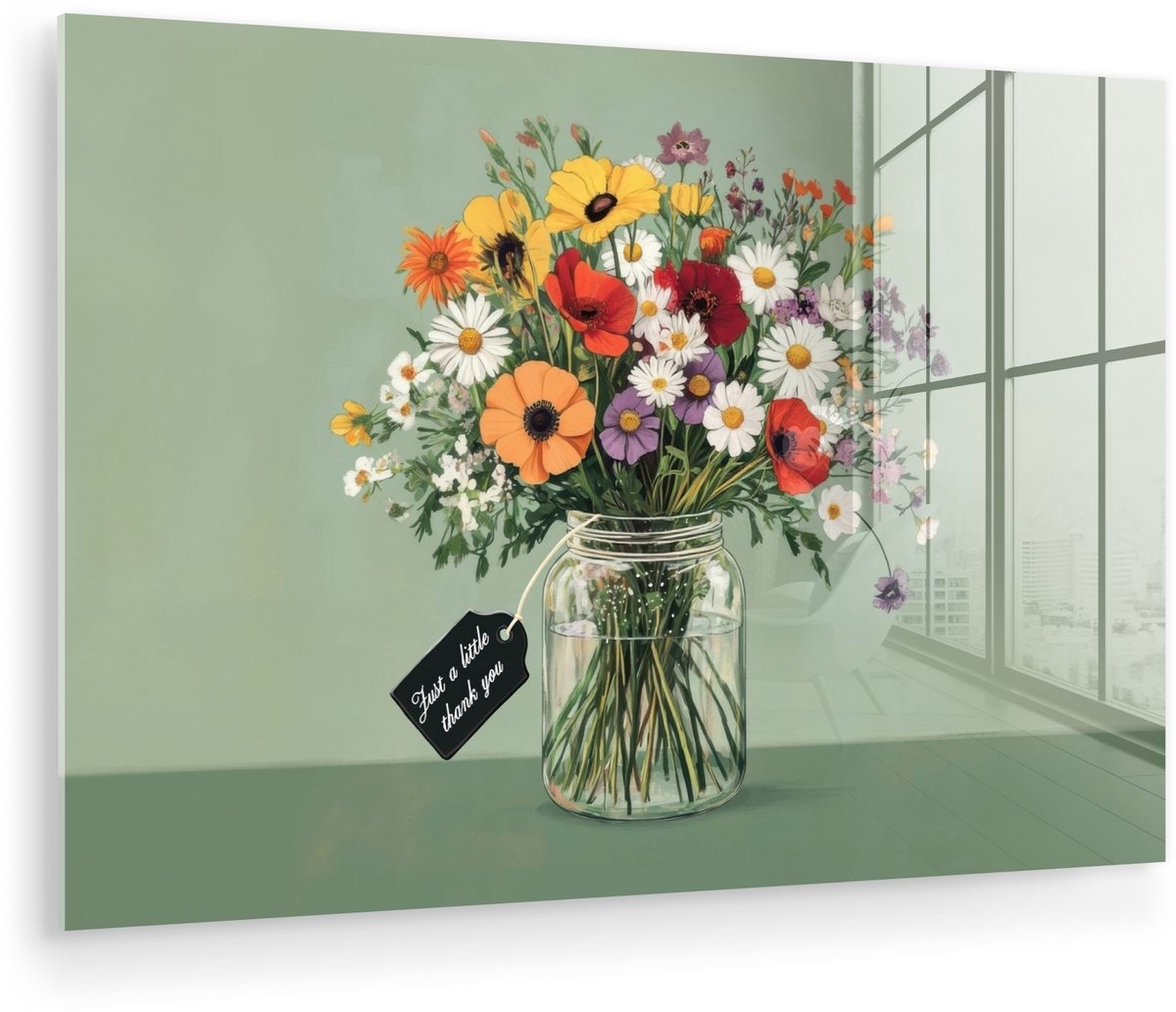 Bloemen - Vaas - Kaartje