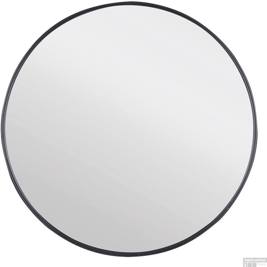 SONGMICS Ronde badkamerspiegel 61 cm - Zwart metalen frame SONGMICS Ronde badkamerspiegel 61 cm - Zwart metalen frame