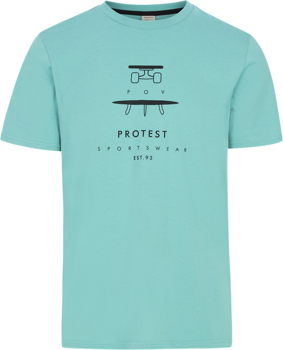 Protest Prtandros – T shirt Heren – Korte mouwen – Ronde hals Groen