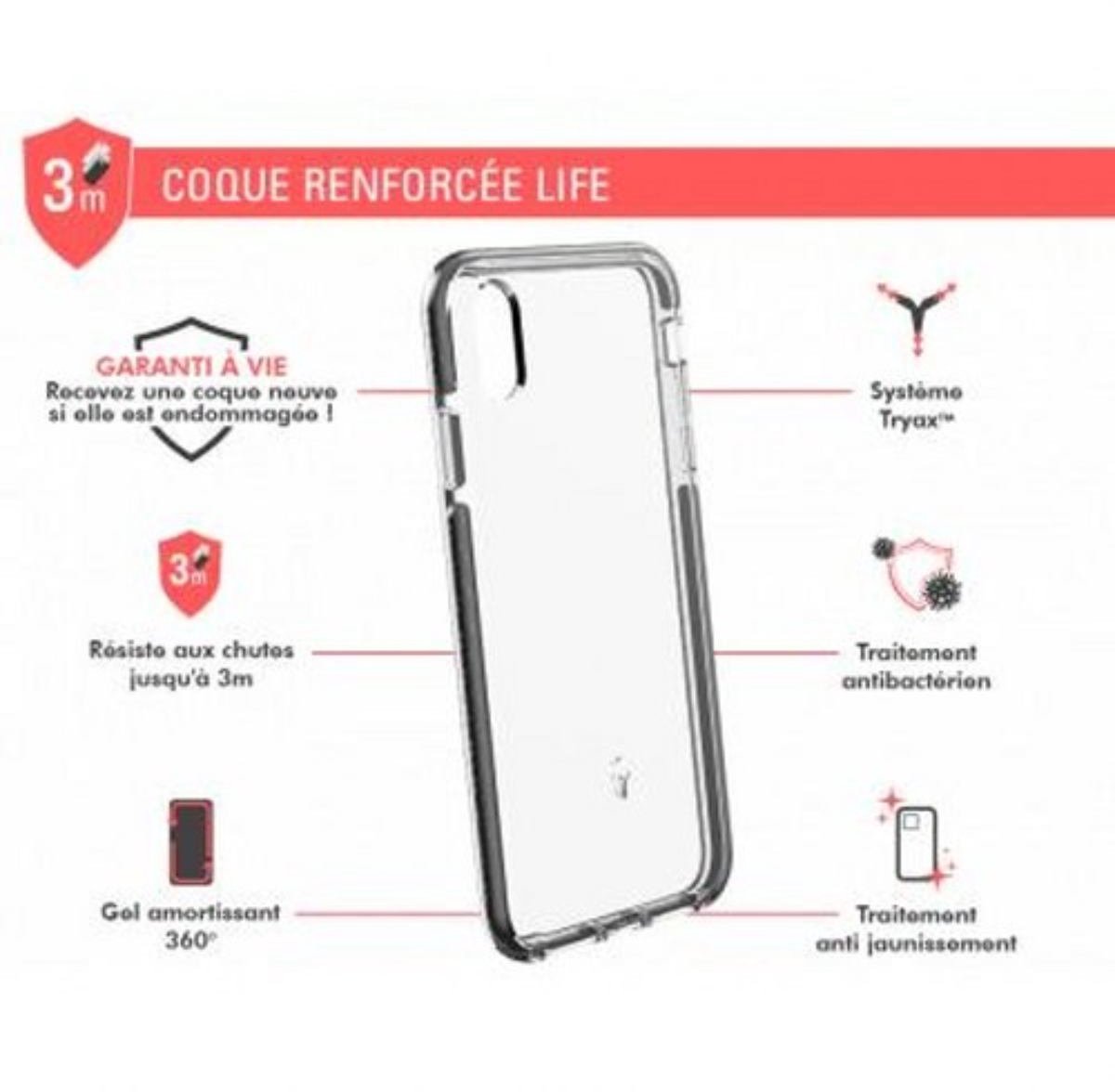 Force Case, Versterkte hoes Geschikt voor Apple iPhone XS Max LIFE, Transparant