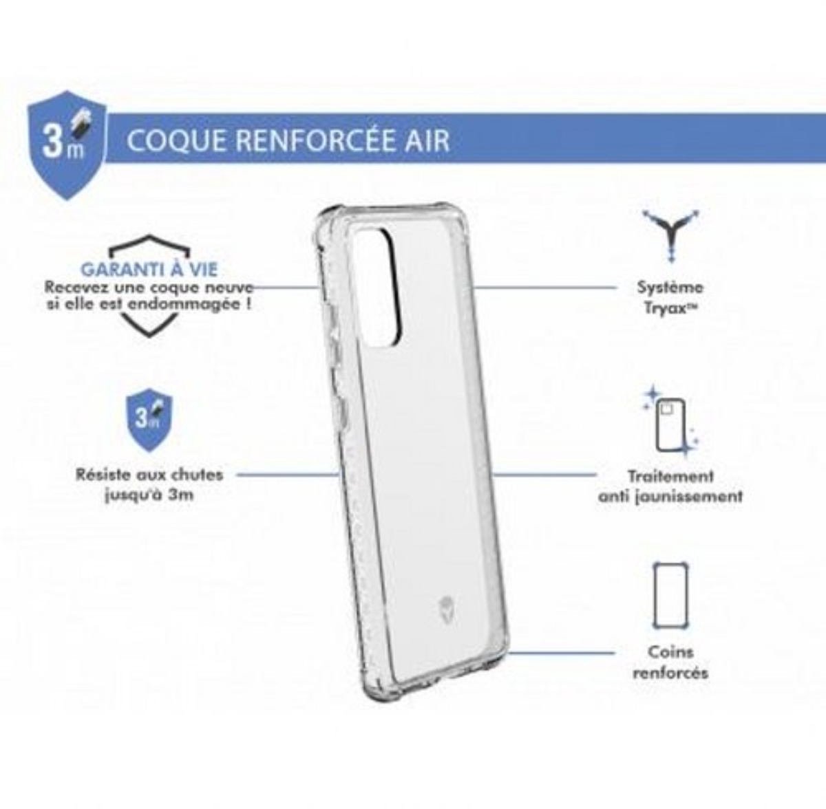 Force Case, Versterkte hoes Geschikt voor Samsung Galaxy S20 AIR, Transparant