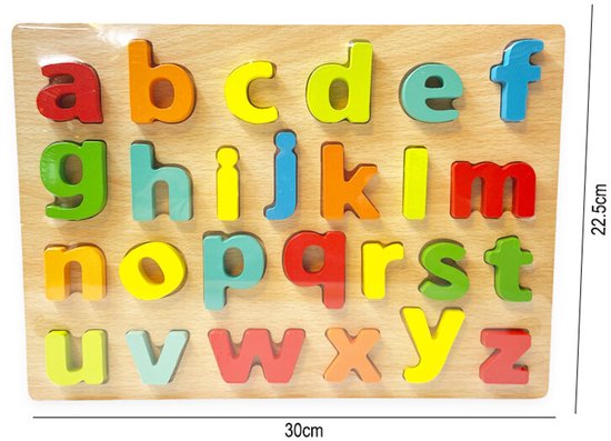 puzzle en bois – Alphabet, chiffres assortis pour les enfants – Jouets Montessori - Maroc