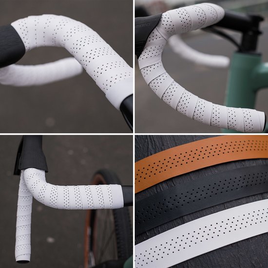 BBB Cycling Stuurlint Racefiets - Zelfklevende Stuurtape van Microfiber - Lengte: 200cm - Dikte: 2mm - Inclusief Stuurdoppen - Wit - SpeedRibbon BHT-12 van BBB Cycling — afbeelding 2