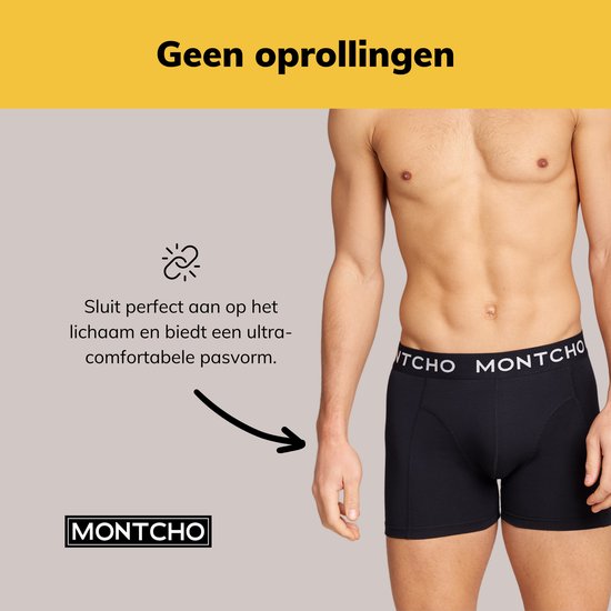 MONTCHO - Série Dazzle - Boxer pour homme - Sous-vêtements homme - Boxers - Sous-vêtements pour homme - 1 paquet - Zwart - Homme - Taille XS