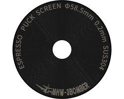 MHW-3BOMBER puck screen titanium - flinterdun 0,2mm - gelijkmatige extractie en schone zetgroep
