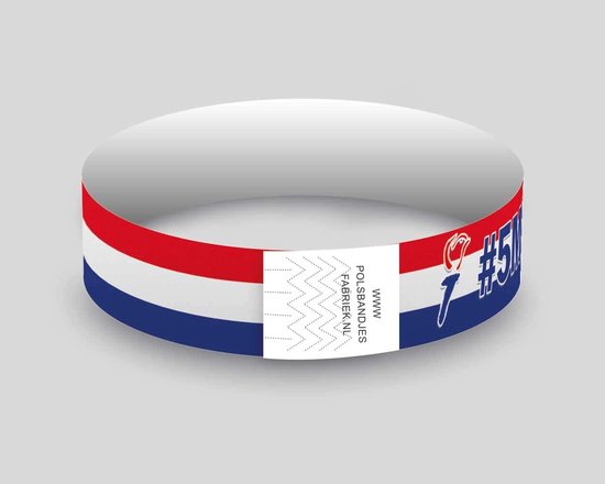 Bracelets Tyvek | Thema de la Journée de la Libération du 5 mai | 500 pièces