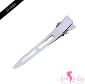 Haar in Stijl® | 24 stuks Volume Haarclips | haarklem | kapper haar tools clips klips klem | Zilver