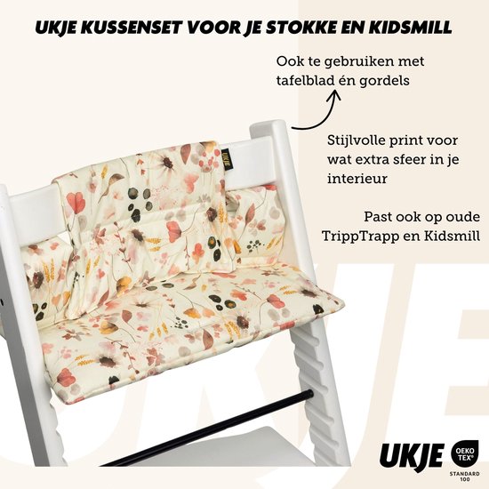Stoelverkleiner TrippTrapp - Geschikt voor Stokke Tripp Trapp Kussenset - Kinderstoel Verkleiner - Perfecte Pasvorm - Geplastificeerd en Snel Schoon - Wilde Bloemen van Merkloos — afbeelding 3