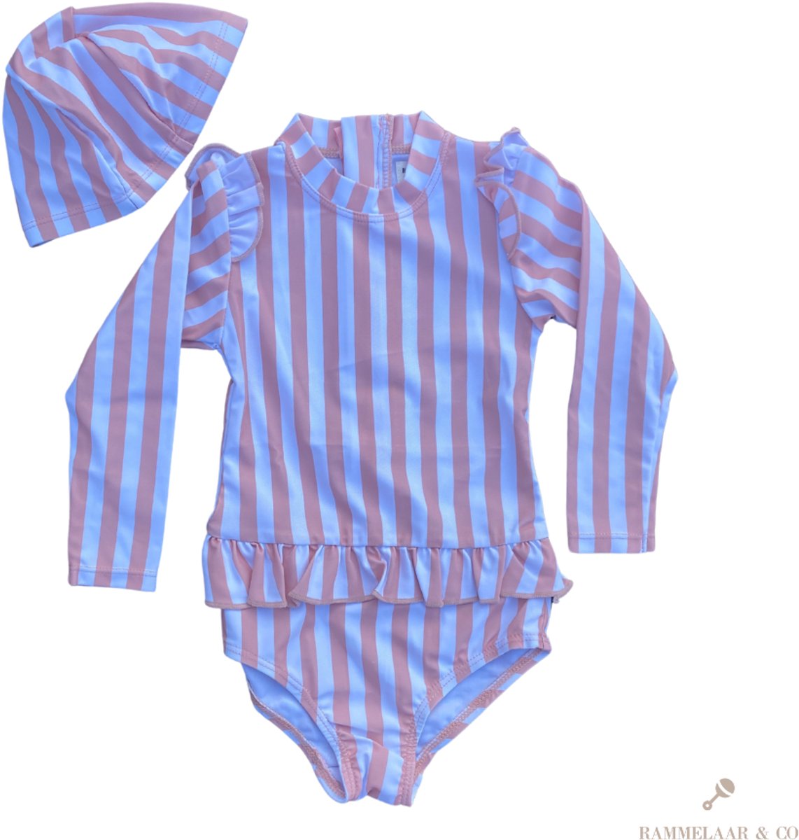 Rammelaar & Co UV - Badpak Soft Stripes - Badpak Meisjes