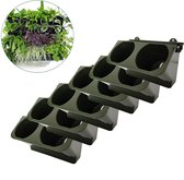 JungleScape - Verticale tuin plantenbak - Binnen & Buiten - Kliksysteem - Met watersysteem - 24x15 cm - Green Wall - Groen - 6 stuks