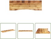 Bureau incurvé The Living Store 160 x 50 x 2,5 cm en manguier massif brut - Plateau en bois - Mango - Table de bureau - Plan de travail - Style campagnard