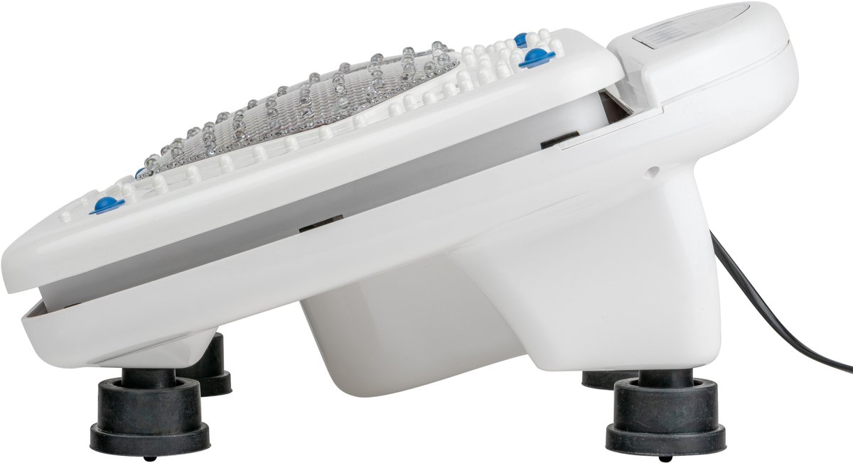 Afbeelding 2 van AANBIEDING Blije VoetenVoetmassage Apparaat NR1.- met beencrème- Verbetert de bloedcirculatie - Voetmassage - Infrarood - Stimuleert de bloedsomloop - Onrustige benen - Koude voeten - Neuropathie - Rugklachten - Koude handen - Krampen - Restless Legs