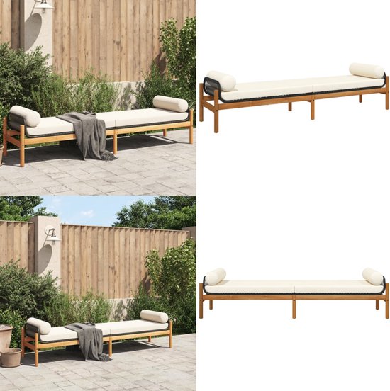 Banc de jardin vidaXL noir avec coussins - Banc de jardin élégant et durable - Banc - Set de salon - Décoration extérieure - Mobilier Plein air
