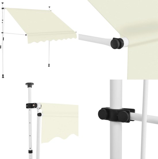 Store banne rétractable manuel vidaXL 150 cm Crème - Store banne rétractable - Auvents rétractables - Store banne rétractable - Auvents rétractable