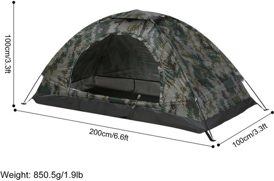 Rumi Campingtent - 1/2 Persoons Ultralight Campingtent - Enkellaags Draagbare Wandeltent - Anti-UV-coating - Voor Buiten Strandvissen - Waterafstotend materiaal - ideaal voor snelle kampeertrips van Rumi — afbeelding 2
