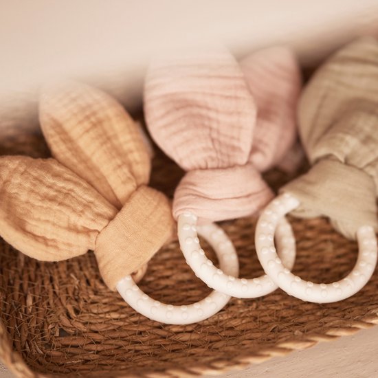 Jollein Bijtring Siliconen Bunny Ears - Nougat van Jollein — afbeelding 5