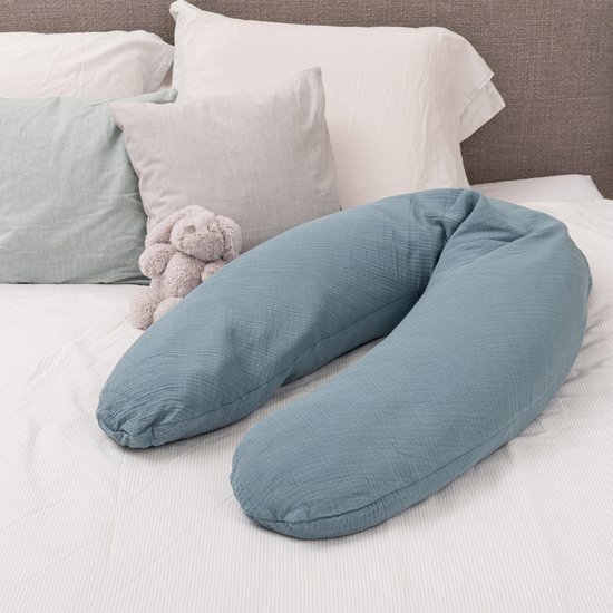 Doomoo Basics Comfy Big - Voedingskussen - Biokatoen - 190cm - Tetra Blue van Doomoo — afbeelding 4