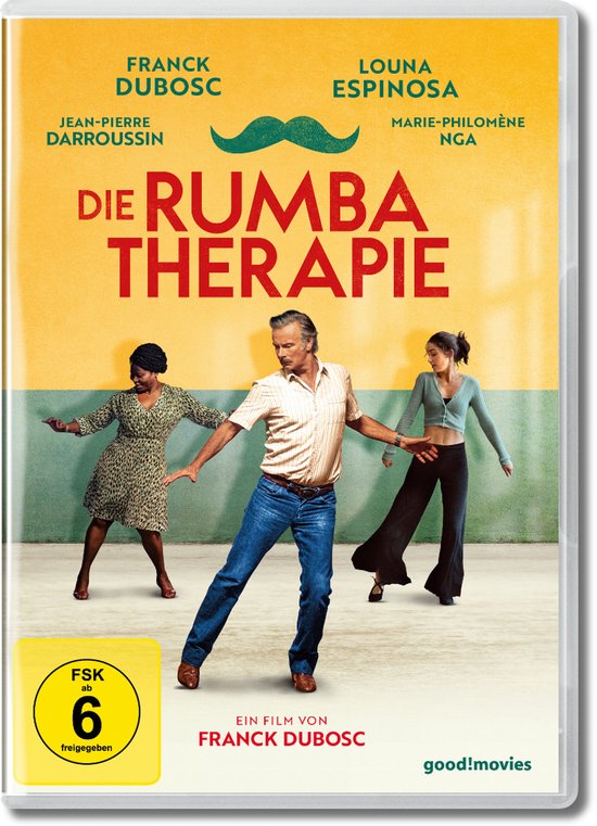 Titel: Die Rumba Therapie. De DVD-cover toont drie personen die dansen: een man in het midden, een vrouw links en een vrouw rechts. Er is een FSK 6-zegel.